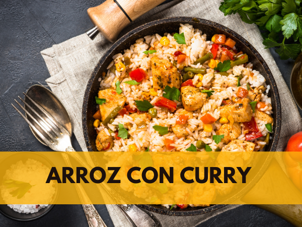 Arroz con curry a la plancha